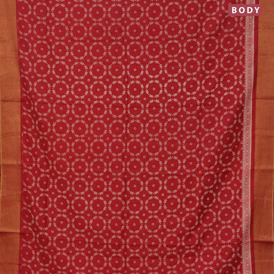 Bhagalpuri saree maroon with allover butta prints and zari woven border - {{ collection.title }} by Prashanti Sarees