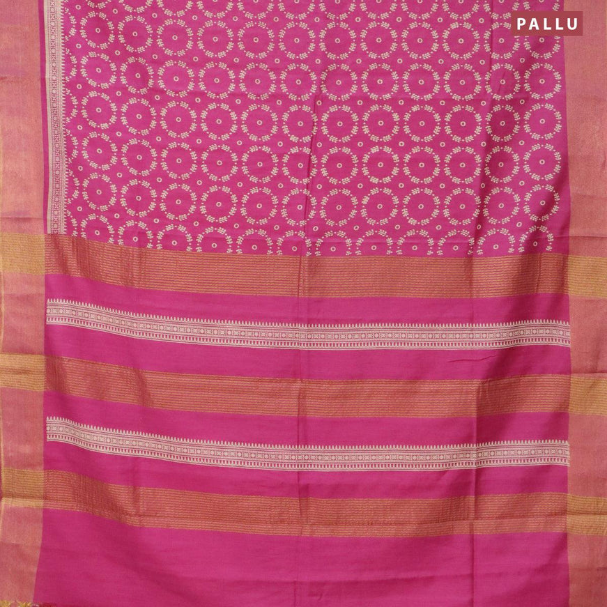 Bhagalpuri saree pink with allover butta prints and zari woven border - {{ collection.title }} by Prashanti Sarees