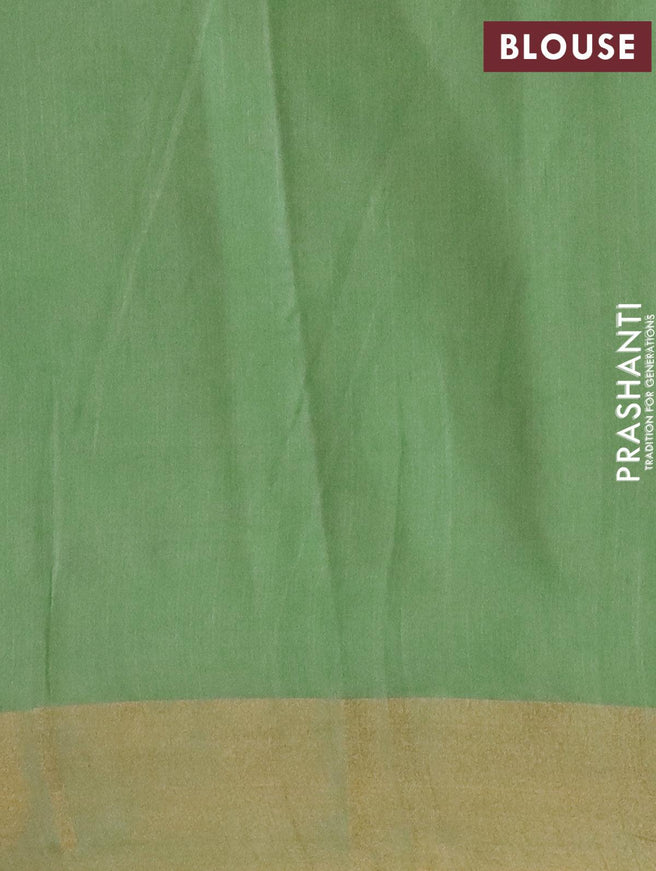 Bhagalpuri saree pastel green with allover butta prints and zari woven border - {{ collection.title }} by Prashanti Sarees