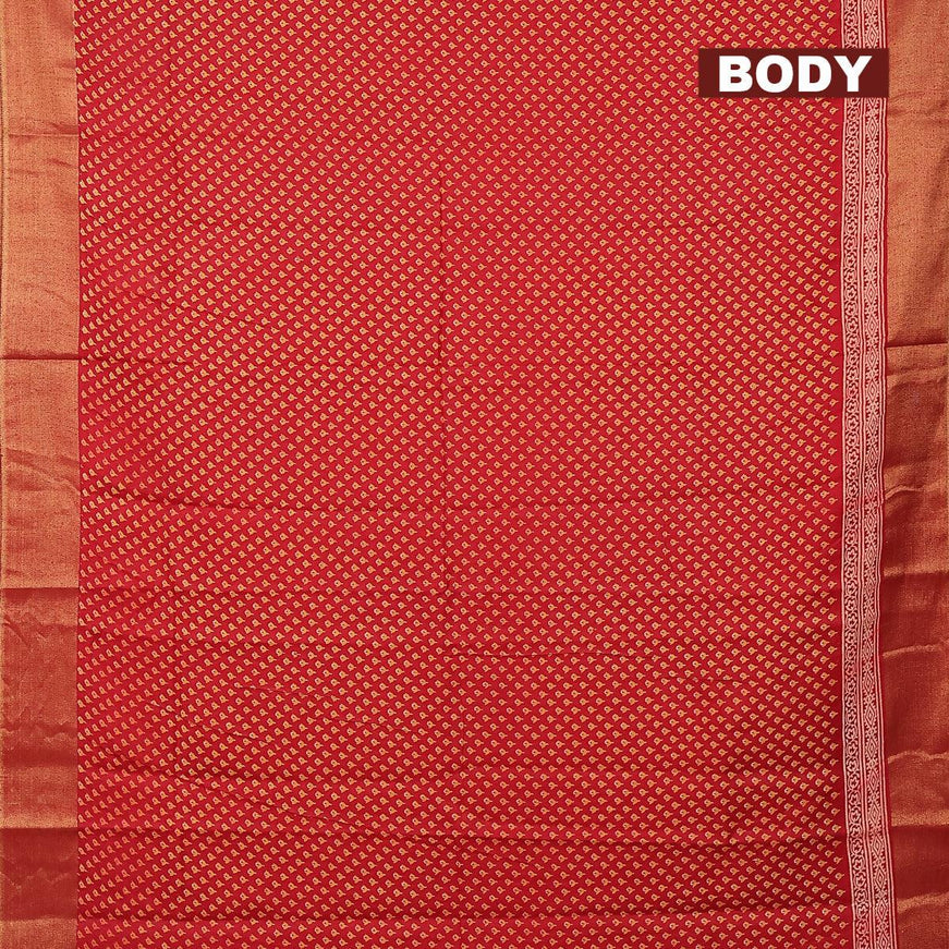 Bhagalpuri saree red with allover floral butta prints and zari woven border - {{ collection.title }} by Prashanti Sarees