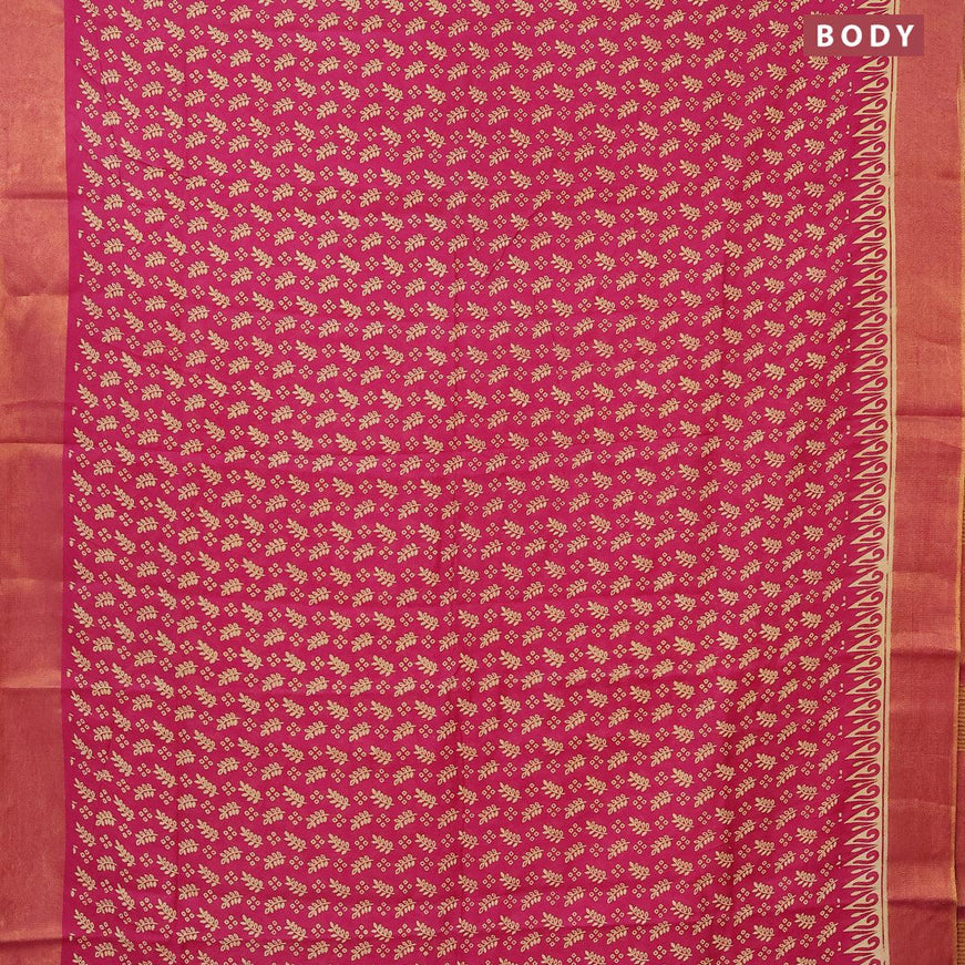 Bhagalpuri saree pink with allover prints and zari woven border - {{ collection.title }} by Prashanti Sarees