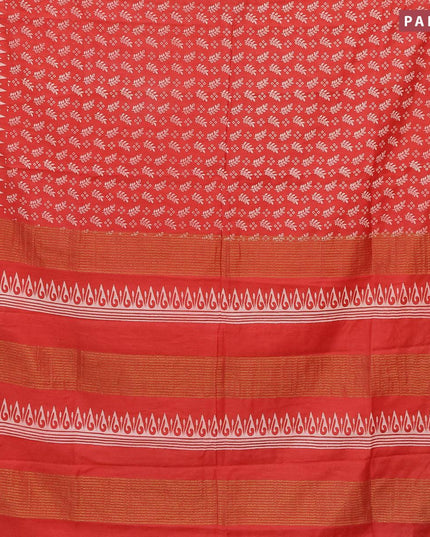 Bhagalpuri saree red with allover prints and zari woven border - {{ collection.title }} by Prashanti Sarees