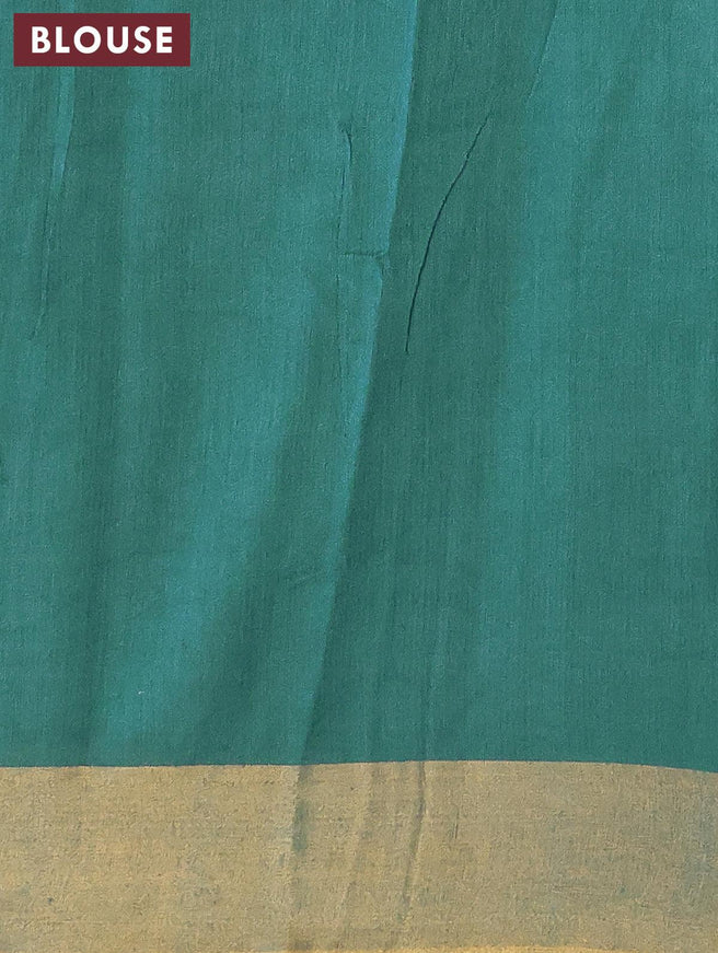 Bhagalpuri saree peacock green shade with allover butta prints and zari woven border - {{ collection.title }} by Prashanti Sarees
