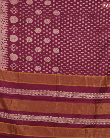 Bhagalpuri saree wine shade with allover butta prints and zari woven border - {{ collection.title }} by Prashanti Sarees