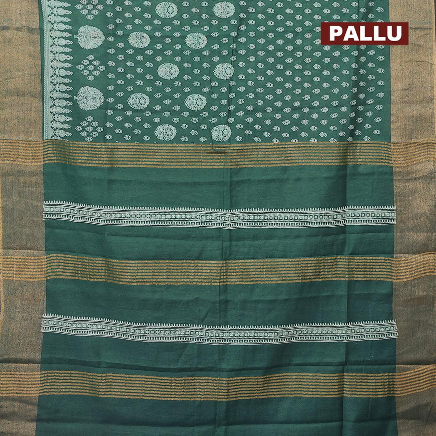 Bhagalpuri saree green shade with allover butta prints and zari woven border - {{ collection.title }} by Prashanti Sarees