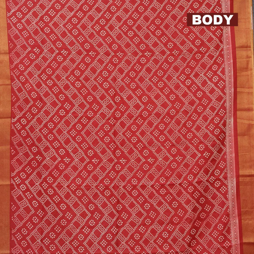 Bhagalpuri saree maroon with allover bandhani prints and zari woven border - {{ collection.title }} by Prashanti Sarees