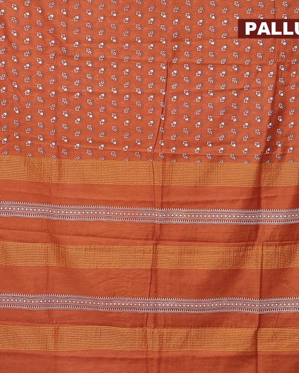 Bhagalpuri saree rust shade with allover butta prints and zari woven border - {{ collection.title }} by Prashanti Sarees