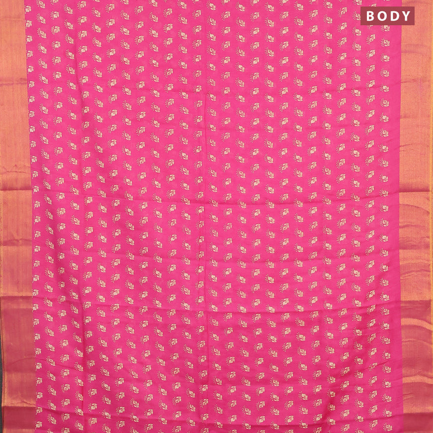 Bhagalpuri saree pink with allover butta prints and zari woven border