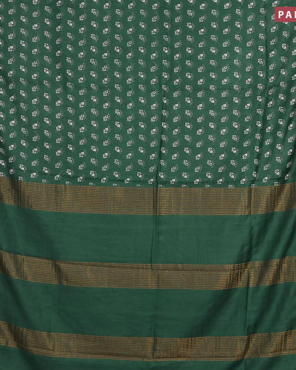 Bhagalpuri saree dark green with allover butta prints and zari woven border - {{ collection.title }} by Prashanti Sarees