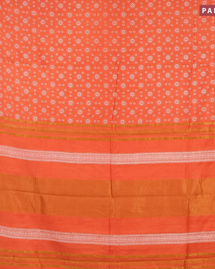 Bhagalpuri saree orange shade with allover butta prints and zari woven border - {{ collection.title }} by Prashanti Sarees