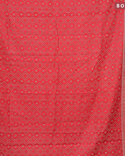 Bhagalpuri saree red with allover bandhani prints and zari woven border - {{ collection.title }} by Prashanti Sarees
