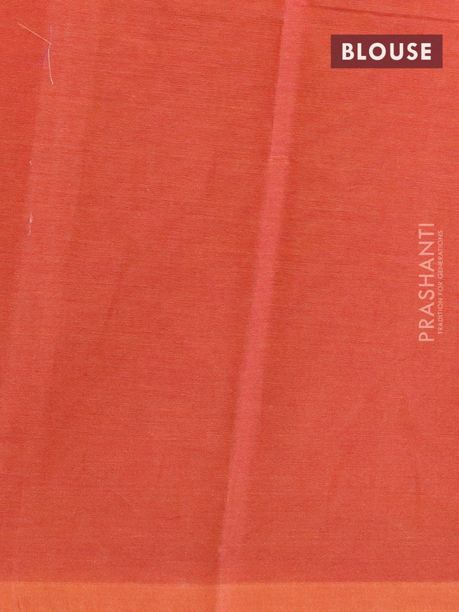 Nithyam cotton saree rustic orange with thread woven buttas in borderless style - {{ collection.title }} by Prashanti Sarees