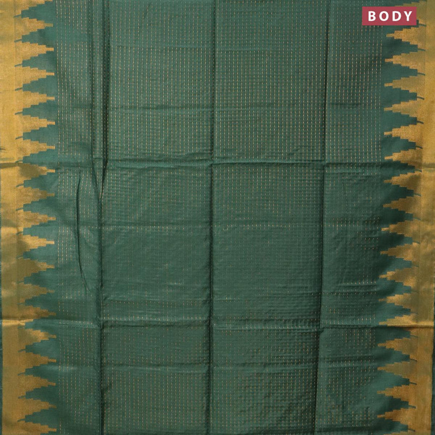 Semi tussar saree green with allover zari weaves and seperate embroidery work blouse - {{ collection.title }} by Prashanti Sarees