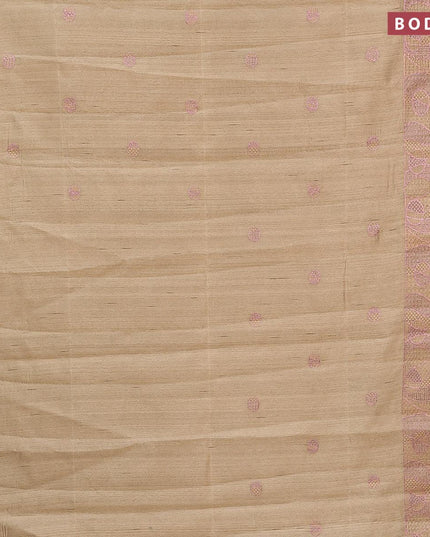Semi raw silk saree beige with embroidery work buttas and embroidery work border - {{ collection.title }} by Prashanti Sarees