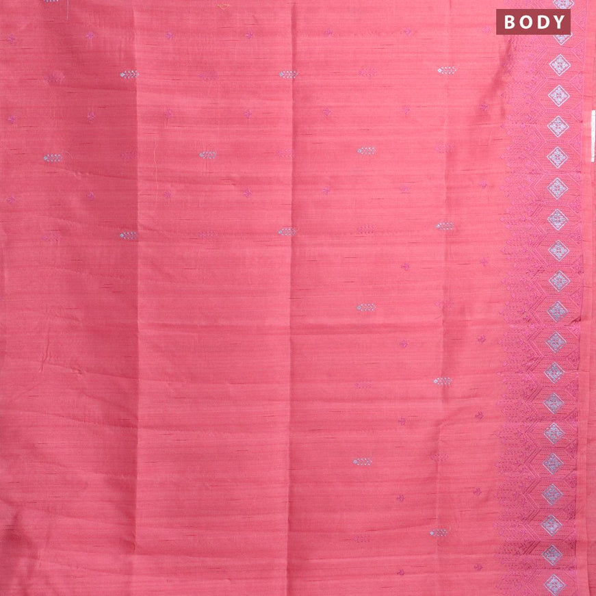 Semi raw silk saree pink with embroidery work buttas and embroidery work border - {{ collection.title }} by Prashanti Sarees