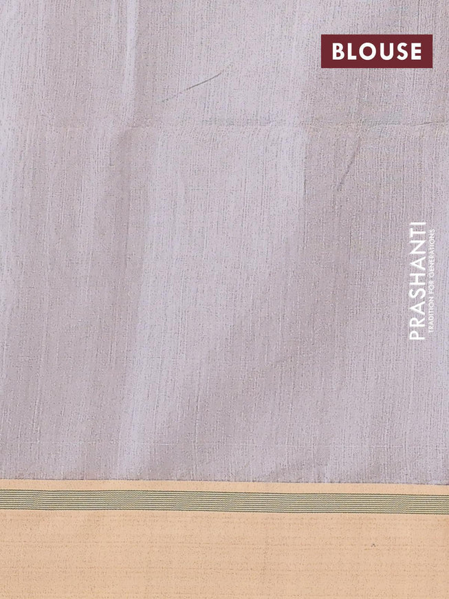 Jamdhani cotton saree beige and grey with thread woven buttas and contrast border - {{ collection.title }} by Prashanti Sarees