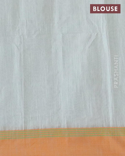 Jamdhani cotton saree pastel grey with thread woven buttas and ganga jamuna border - {{ collection.title }} by Prashanti Sarees