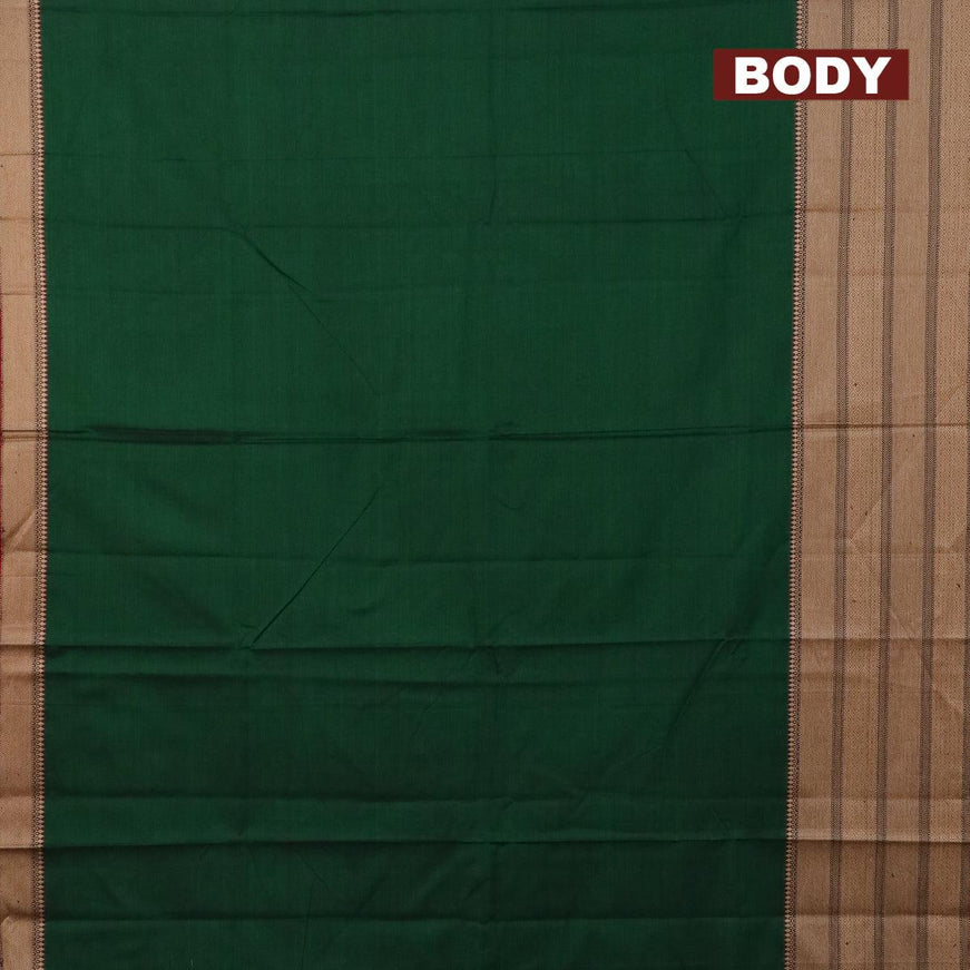 Narayanpet cotton saree green with plain body and long thread woven border - {{ collection.title }} by Prashanti Sarees