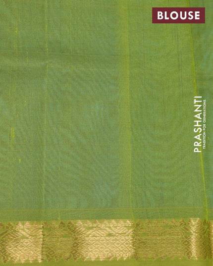 Silk cotton saree light blue and light green with plain body and zari woven border - {{ collection.title }} by Prashanti Sarees