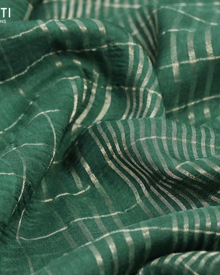 Dola silk saree green and deep maroon with allover zari checked pattern and rich zari woven border - {{ collection.title }} by Prashanti Sarees
