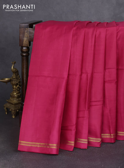 Pure soft silk saree dark pink and teal green with plain body and kalamkari hand printed pallu