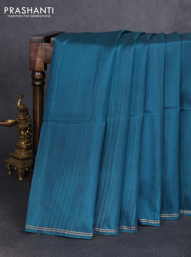 Pure soft silk saree peacock green and pink with plain body and kalamkari hand printed pallu