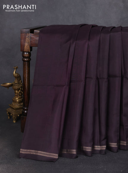 Pure soft silk saree wine shade and cs blue with plain body and kalamkari hand printed pallu
