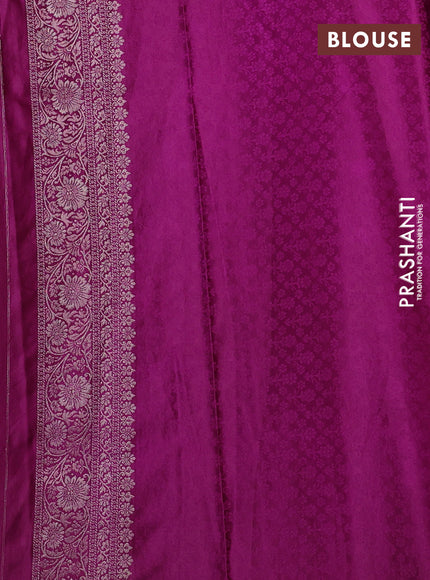 Banarasi silk saree purple with allover zari woven brocade weaves and zari woven border