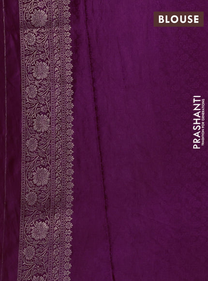 Banarasi silk saree wine shade with allover zari woven brocade weaves and zari woven border