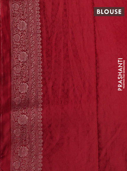 Banarasi silk saree red with allover zari woven brocade weaves and zari woven border