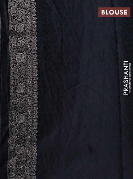 Banarasi silk saree black with allover zari woven brocade weaves and zari woven border