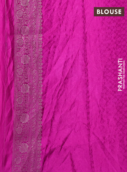 Banarasi silk saree magenta pink with allover zari woven brocade weaves and zari woven border