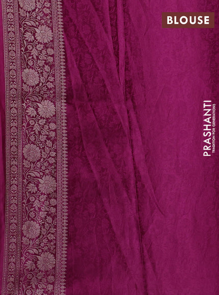 Banarasi silk saree wine shade with allover zari woven brocade weaves and zari woven border