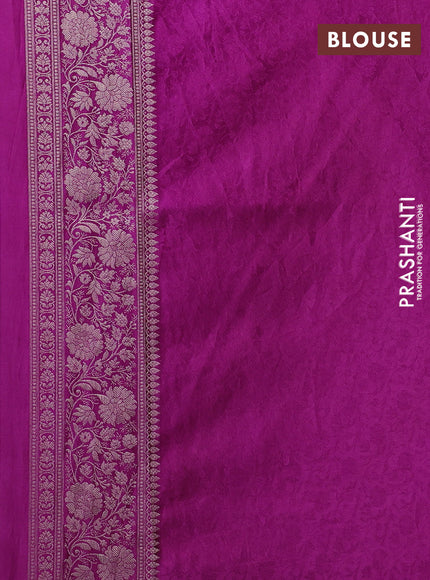 Banarasi silk saree purple with allover zari woven brocade weaves and zari woven border