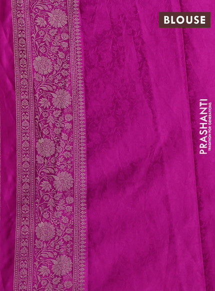 Banarasi silk saree magenta pink with allover zari woven brocade weaves and zari woven border