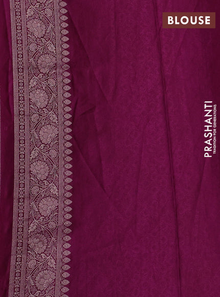 Banarasi silk saree wine shade with allover zari woven brocade weaves and zari woven border