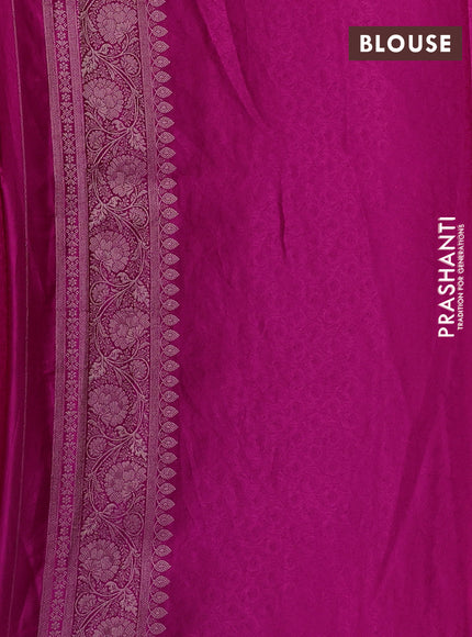 Banarasi silk saree magenta pink with allover zari woven brocade weaves and zari woven border