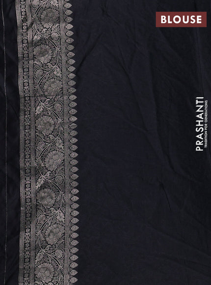 Banarasi silk saree black with allover zari woven brocade weaves and zari woven border