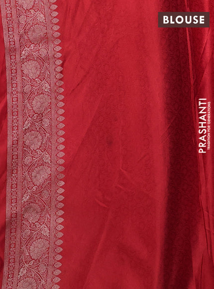 Banarasi silk saree red with allover zari woven brocade weaves and zari woven border