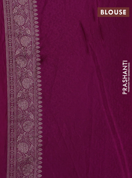 Banarasi silk saree purple with allover zari woven brocade weaves and zari woven border