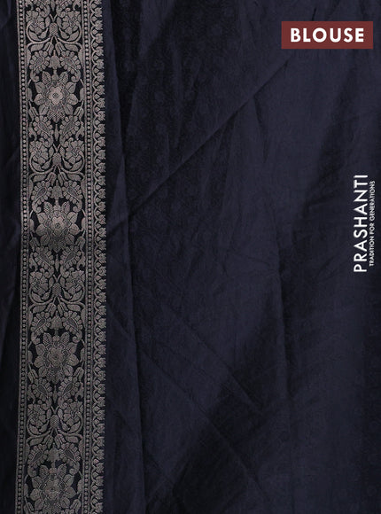 Banarasi silk saree black with allover zari woven brocade weaves and zari woven border