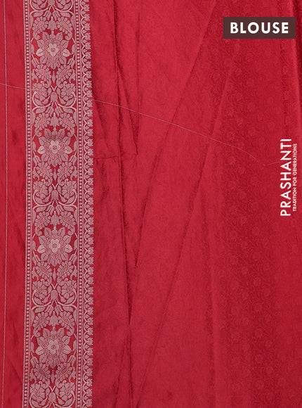 Banarasi silk saree red with allover zari woven brocade weaves and zari woven border
