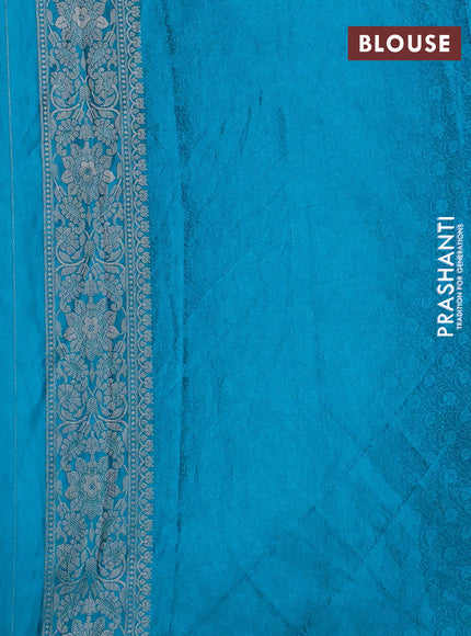 Banarasi silk saree cs blue with allover zari woven brocade weaves and zari woven border