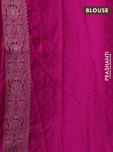 Banarasi silk saree magenta pink with allover zari woven brocade weaves and zari woven border