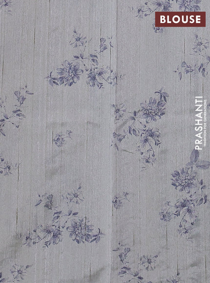 Kota silk saree grey with embroidery work and floral convent embroidery border