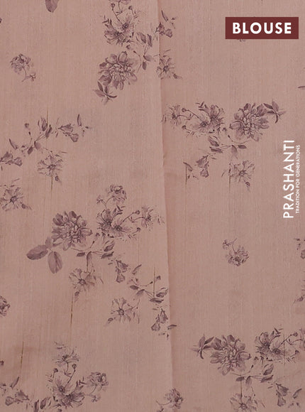 Kota silk saree pastel peach with embroidery work and floral convent embroidery border