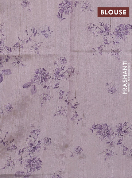 Kota silk saree mild lavender with embroidery work and floral convent embroidery border