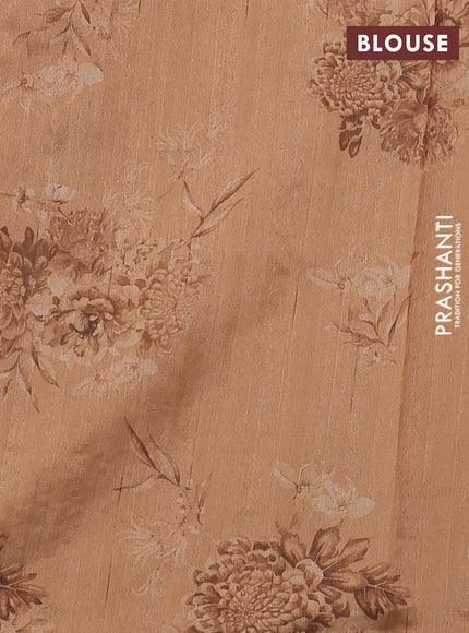 Kota silk saree beige and rust shade with embroidery work and floral embroidery corcia lace border
