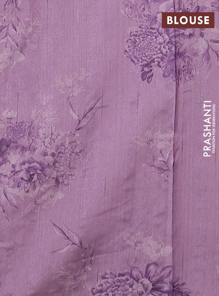 Kota silk saree beige and lavender with embroidery work and floral embroidery corcia lace border