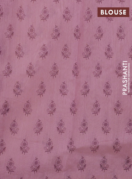 Kota silk saree beige and mild peach pink with embroidery work and floral embroidery border